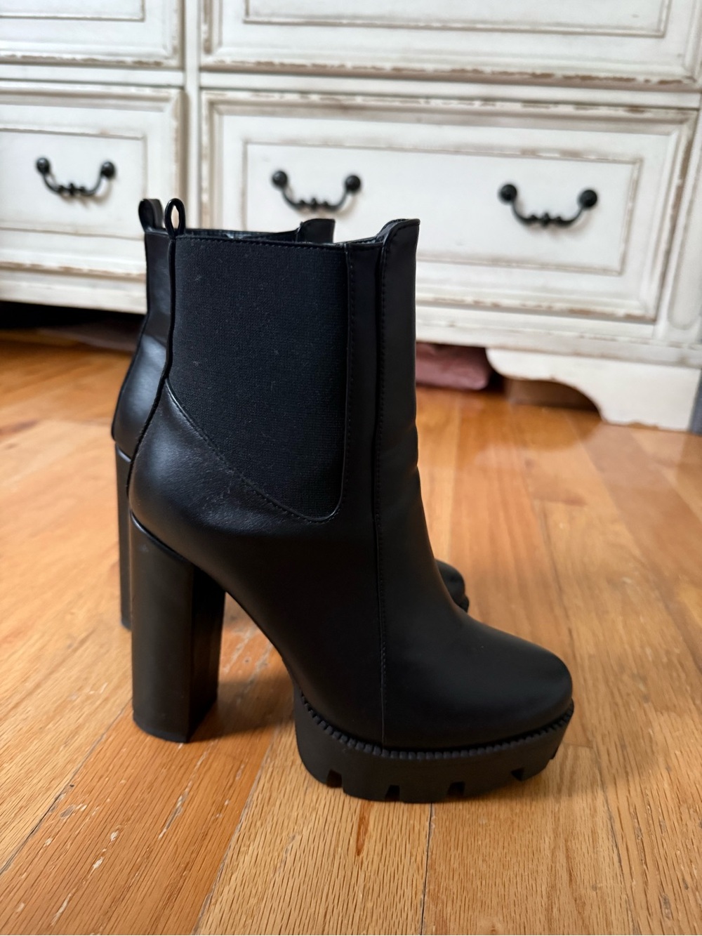 Black Platform Ankle Boots - Women